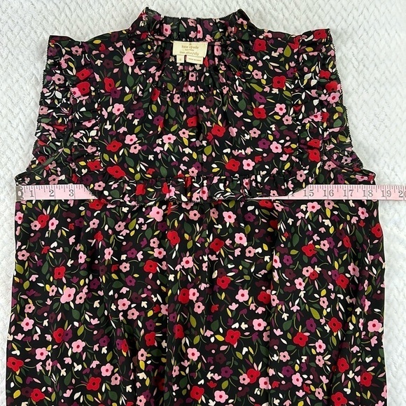 Kate Spade Floral Ruffle Trim Blouse/Top - Picture 5 of 17